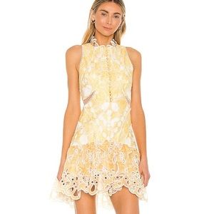 NWT RAISSA yellow ruffle embroidery dress from Revolve